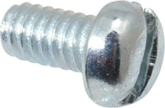 Value Collection - #5-40 UNC, 1/4" Length Under Head Slotted Drive Machine Screw - Round Head, Grade J82 Steel, Zinc-Plated Finish, Without Washer - Benchmark Tooling