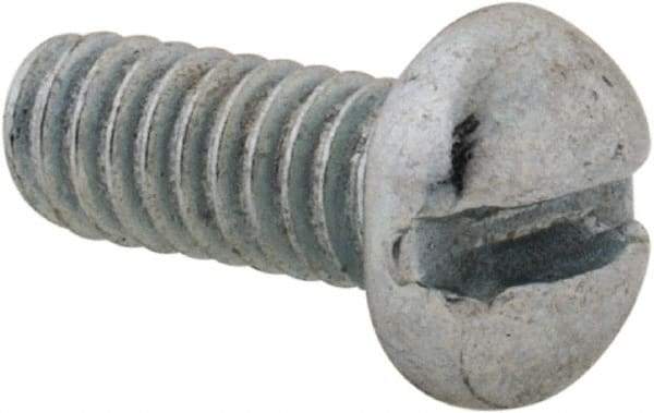 Value Collection - #5-40 UNC, 5/16" Length Under Head Slotted Drive Machine Screw - Round Head, Grade J82 Steel, Zinc-Plated Finish, Without Washer - Benchmark Tooling