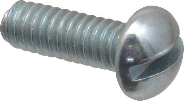 Value Collection - #5-40 UNC, 3/8" Length Under Head Slotted Drive Machine Screw - Round Head, Grade J82 Steel, Zinc-Plated Finish, Without Washer - Benchmark Tooling