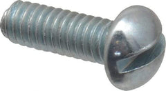 Value Collection - #5-40 UNC, 3/8" Length Under Head Slotted Drive Machine Screw - Round Head, Grade J82 Steel, Zinc-Plated Finish, Without Washer - Benchmark Tooling