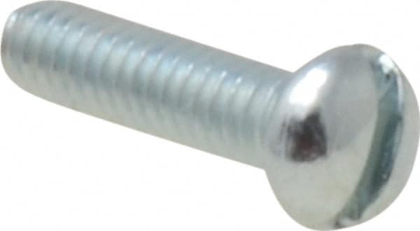 Value Collection - #5-40 UNC, 1/2" Length Under Head Slotted Drive Machine Screw - Round Head, Grade J82 Steel, Zinc-Plated Finish, Without Washer - Benchmark Tooling