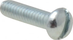 Value Collection - #5-40 UNC, 1/2" Length Under Head Slotted Drive Machine Screw - Round Head, Grade J82 Steel, Zinc-Plated Finish, Without Washer - Benchmark Tooling