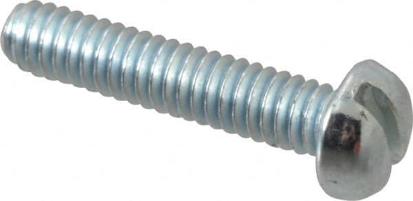 Value Collection - #5-40 UNC, 5/8" Length Under Head Slotted Drive Machine Screw - Round Head, Grade J82 Steel, Zinc-Plated Finish, Without Washer - Benchmark Tooling