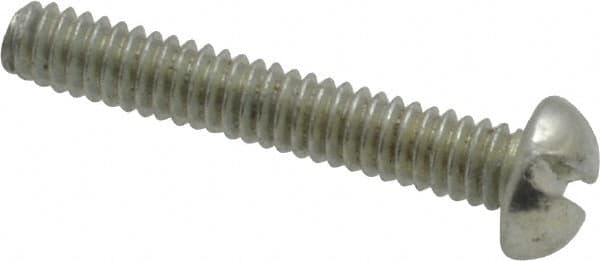 Value Collection - #5-40 UNC, 3/4" Length Under Head Slotted Drive Machine Screw - Round Head, Grade J82 Steel, Zinc-Plated Finish, Without Washer - Benchmark Tooling