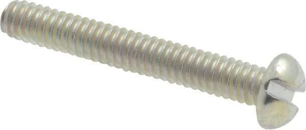 Value Collection - #5-40 UNC, 7/8" Length Under Head Slotted Drive Machine Screw - Round Head, Grade J82 Steel, Zinc-Plated Finish, Without Washer - Benchmark Tooling