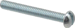 Value Collection - #5-40 UNC, 1" Length Under Head Slotted Drive Machine Screw - Round Head, Grade J82 Steel, Zinc-Plated Finish, Without Washer - Benchmark Tooling