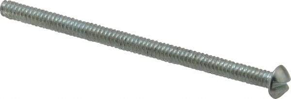 Value Collection - #6-32 UNC, 2-1/4" Length Under Head Slotted Drive Machine Screw - Round Head, Grade 2 Alloy Steel, Zinc-Plated Finish, Without Washer - Benchmark Tooling