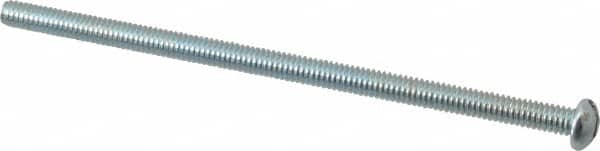 Value Collection - #8-32 UNC, 3-1/2" Length Under Head Slotted Drive Machine Screw - Round Head, Grade 2 Alloy Steel, Zinc-Plated Finish, Without Washer - Benchmark Tooling