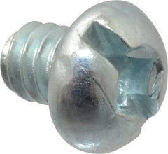 Value Collection - #10-24 UNC, 1/4" Length Under Head Slotted Drive Machine Screw - Round Head, Grade 2 Alloy Steel, Zinc-Plated Finish, Without Washer - Benchmark Tooling