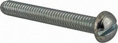 Value Collection - #12-24 UNC, 1-3/4" Length Under Head Slotted Drive Machine Screw - Round Head, Grade J82 Steel, Zinc-Plated Finish, Without Washer - Benchmark Tooling