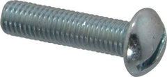 Value Collection - 1/4-28 UNF, 1" Length Under Head Slotted Drive Machine Screw - Round Head, Grade J82 Steel, Zinc-Plated Finish, Without Washer - Benchmark Tooling