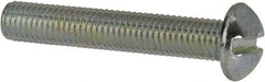 Value Collection - 1/4-28 UNF, 1-1/2" Length Under Head Slotted Drive Machine Screw - Round Head, Grade J82 Steel, Zinc-Plated Finish, Without Washer - Benchmark Tooling