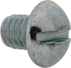 Value Collection - 5/16-18 UNC, 3/8" Length Under Head Slotted Drive Machine Screw - Round Head, Grade J82 Steel, Zinc-Plated Finish, Without Washer - Benchmark Tooling