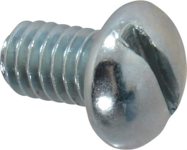 Value Collection - 5/16-18 UNC, 1/2" Length Under Head Slotted Drive Machine Screw - Round Head, Grade 2 Alloy Steel, Zinc-Plated Finish, Without Washer - Benchmark Tooling