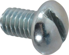 Value Collection - 5/16-18 UNC, 1/2" Length Under Head Slotted Drive Machine Screw - Round Head, Grade 2 Alloy Steel, Zinc-Plated Finish, Without Washer - Benchmark Tooling