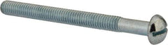 Value Collection - 5/16-18 UNC, 3-3/4" Length Under Head Slotted Drive Machine Screw - Round Head, Grade J82 Steel, Zinc-Plated Finish, Without Washer - Benchmark Tooling