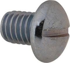 Value Collection - 3/8-16 UNC, 1/2" Length Under Head Slotted Drive Machine Screw - Round Head, Grade 2 Alloy Steel, Zinc-Plated Finish, Without Washer - Benchmark Tooling