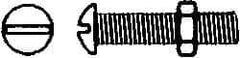 Value Collection - #5-40 UNC, 3/4" Length Under Head Slotted Drive Machine Screw - Round Head, Grade J82 Steel, Zinc-Plated Finish, Without Washer - Benchmark Tooling