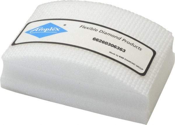 AMPLEX - Super Fine Grade, 800 Grit, Diamond Hand Pad - White, 2-1/8" Wide x 3-1/2" Long x 1-1/2" Thick, Coated - Benchmark Tooling
