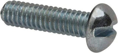 Value Collection - #8-32 UNC, 5/8" Length Under Head Slotted Drive Machine Screw - Round Head, Grade J82 Steel, Zinc-Plated Finish, Without Washer - Benchmark Tooling