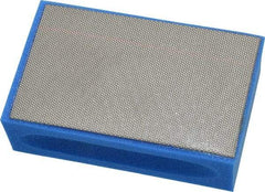AMPLEX - Ultra Fine Grade, 1800 Grit, Diamond Hand Pad - Blue, 2-1/8" Wide x 3-1/2" Long x 1-1/2" Thick, Coated - Benchmark Tooling