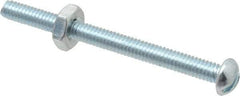 Value Collection - #8-32 UNC, 2" Length Under Head Slotted Drive Machine Screw - Round Head, Grade 2 Steel, Zinc-Plated Finish, Without Washer - Benchmark Tooling