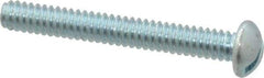 Value Collection - #10-24 UNC, 1-1/2" Length Under Head Slotted Drive Machine Screw - Round Head, Grade 2 Steel, Zinc-Plated Finish, Without Washer - Benchmark Tooling
