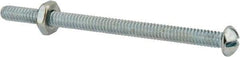 Value Collection - #10-24 UNC, 3" Length Under Head Slotted Drive Machine Screw - Round Head, Grade 2 Steel, Zinc-Plated Finish, Without Washer - Benchmark Tooling