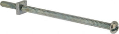 Value Collection - #10-24 UNC, 4" Length Under Head Slotted Drive Machine Screw - Round Head, Grade 2 Steel, Zinc-Plated Finish, Without Washer - Benchmark Tooling