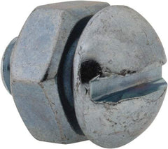 Value Collection - 1/4-20 UNC, 3/8" Length Under Head Slotted Drive Machine Screw - Round Head, Grade 2 Steel, Zinc-Plated Finish, Without Washer - Benchmark Tooling
