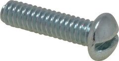 Value Collection - 1/4-20 UNC, 1/2" Length Under Head Slotted Drive Machine Screw - Round Head, Grade 2 Steel, Zinc-Plated Finish, Without Washer - Benchmark Tooling