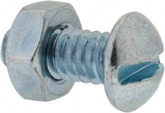 Value Collection - 1/4-20 UNC, 5/8" Length Under Head Slotted Drive Machine Screw - Round Head, Grade 2 Steel, Zinc-Plated Finish, Without Washer - Benchmark Tooling