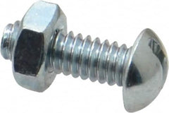 Value Collection - 1/4-20 UNC, 3/4" Length Under Head Slotted Drive Machine Screw - Round Head, Grade 2 Steel, Zinc-Plated Finish, Without Washer - Benchmark Tooling