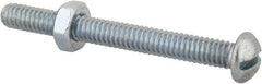 Value Collection - 1/4-20 UNC, 2-1/2" Length Under Head Slotted Drive Machine Screw - Round Head, Grade 2 Steel, Zinc-Plated Finish, Without Washer - Benchmark Tooling