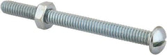 Value Collection - 1/4-20 UNC, 3" Length Under Head Slotted Drive Machine Screw - Round Head, Grade 2 Steel, Zinc-Plated Finish, Without Washer - Benchmark Tooling
