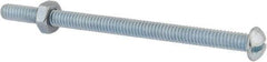 Value Collection - 1/4-20 UNC, 4" Length Under Head Slotted Drive Machine Screw - Round Head, Grade 2 Steel, Zinc-Plated Finish, Without Washer - Benchmark Tooling