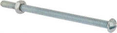 Value Collection - 1/4-20 UNC, 4-1/2" Length Under Head Slotted Drive Machine Screw - Round Head, Grade 2 Steel, Zinc-Plated Finish, Without Washer - Benchmark Tooling