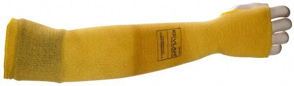 Honeywell - Size Universal, Yellow Kevlar Cut Resistant Sleeve - 18" Long Sleeve, Elastic Opening at Both Ends, Made with Thumb Hole - Benchmark Tooling