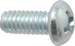 Value Collection - #12-24 UNC, 1/2" Length Under Head Phillips Drive Machine Screw - Round Head, Grade J82 Steel, Zinc-Plated Finish, Without Washer - Benchmark Tooling