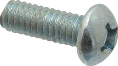 Value Collection - #12-24 UNC, 5/8" Length Under Head Phillips Drive Machine Screw - Round Head, Grade J82 Steel, Zinc-Plated Finish, Without Washer - Benchmark Tooling