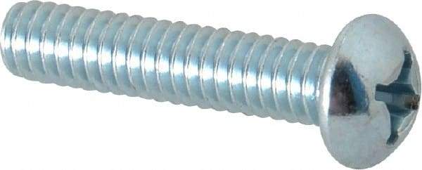 Value Collection - #12-24 UNC, 1" Length Under Head Phillips Drive Machine Screw - Round Head, Grade J82 Steel, Zinc-Plated Finish, Without Washer - Benchmark Tooling