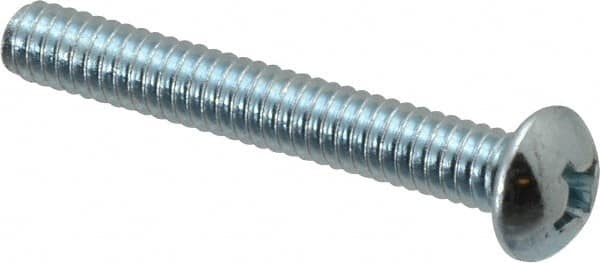 Value Collection - 1/4-20 UNC, 1-3/4" Length Under Head Phillips Drive Machine Screw - Round Head, Grade 2 Steel, Zinc-Plated Finish, Without Washer - Benchmark Tooling