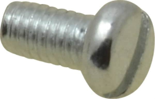 Value Collection - M2.6x0.45, 5mm Length Under Head Slotted Drive Machine Screw - Pan Head, Grade 4.8 Steel, Zinc-Plated Finish, Without Washer - Benchmark Tooling