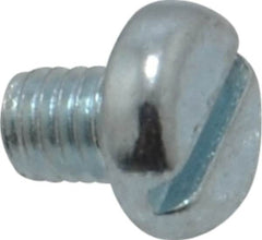 Value Collection - M3x0.50, 4mm Length Under Head Slotted Drive Machine Screw - Pan Head, Grade 4.8 Steel, Zinc-Plated Finish, Without Washer - Benchmark Tooling