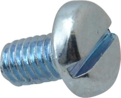 Value Collection - M3x0.50, 5mm Length Under Head Slotted Drive Machine Screw - Pan Head, Grade 4.8 Steel, Zinc-Plated Finish, Without Washer - Benchmark Tooling