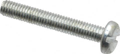 Value Collection - M3x0.50, 20mm Length Under Head Slotted Drive Machine Screw - Pan Head, Grade 4.8 Steel, Zinc-Plated Finish, Without Washer - Benchmark Tooling