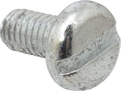 Value Collection - M4x0.70, 8mm Length Under Head Slotted Drive Machine Screw - Pan Head, Grade 4.8 Steel, Zinc-Plated Finish, Without Washer - Benchmark Tooling