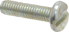 Value Collection - M4x0.70, 16mm Length Under Head Slotted Drive Machine Screw - Pan Head, Grade 4.8 Steel, Zinc-Plated Finish, Without Washer - Benchmark Tooling