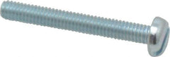 Value Collection - M4x0.70, 30mm Length Under Head Slotted Drive Machine Screw - Pan Head, Grade 4.8 Steel, Zinc-Plated Finish, Without Washer - Benchmark Tooling