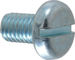 Value Collection - M5x0.80, 8mm Length Under Head Slotted Drive Machine Screw - Pan Head, Grade 4.8 Steel, Zinc-Plated Finish, Without Washer - Benchmark Tooling